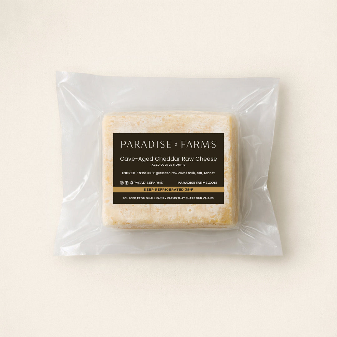Cheese, Raw Cave Aged Cheddar, 7 oz