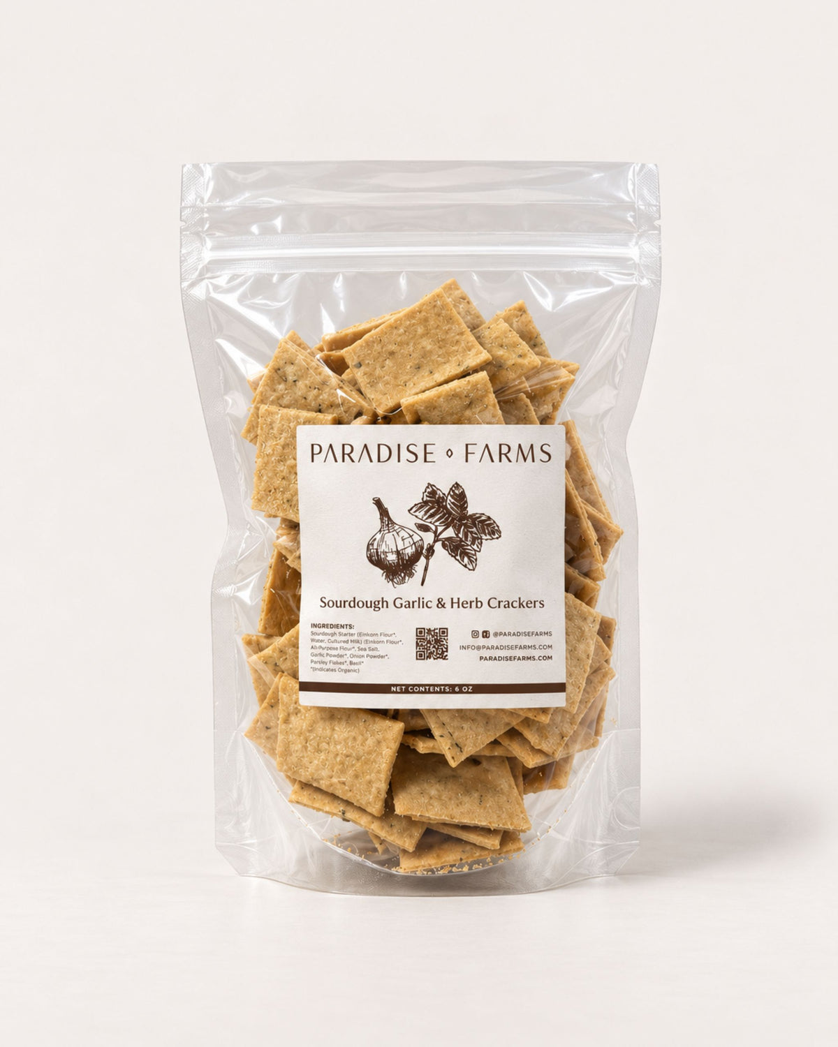 Sourdough Garlic & Herb Crackers