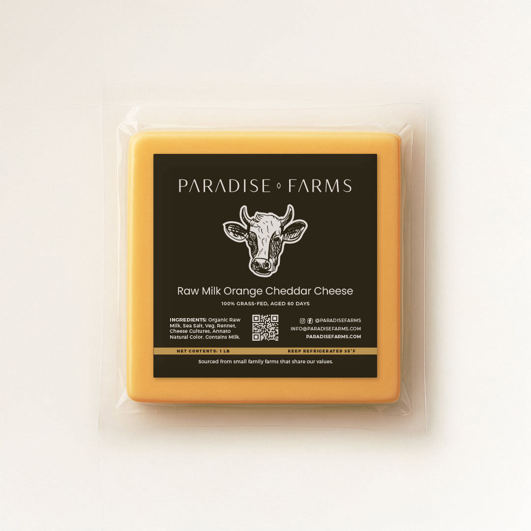 Cheese, Raw Milk Orange Cheddar 1 lb