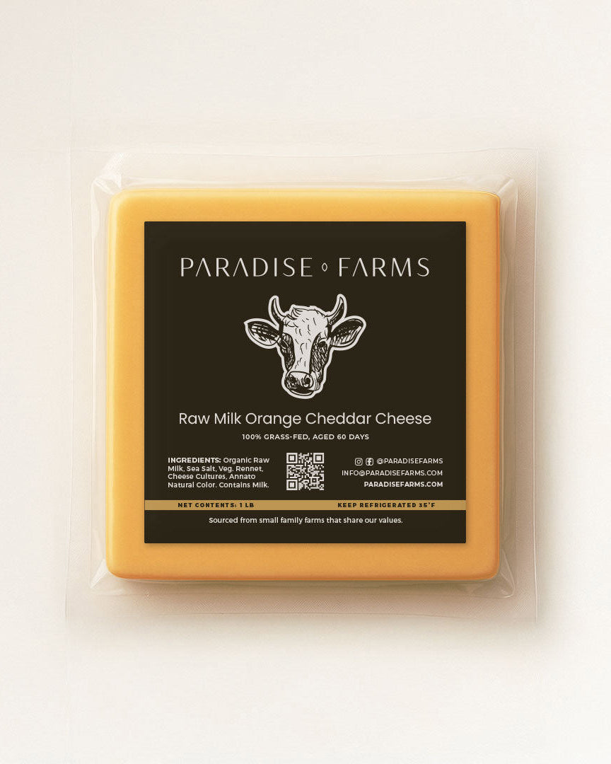 Raw Milk Orange Cheddar Cheese – 1 lb