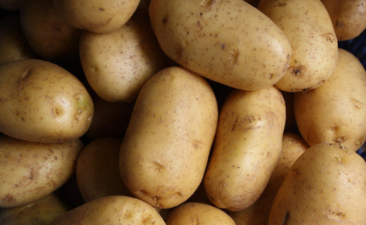 Close-up of a pile of raw potatoes