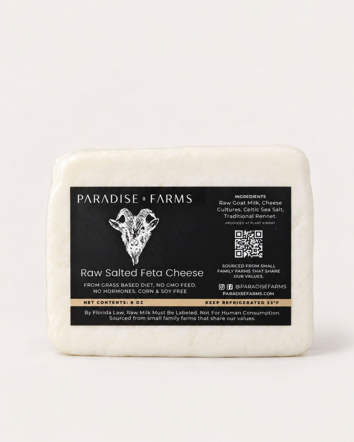Raw Salted Feta Cheese
