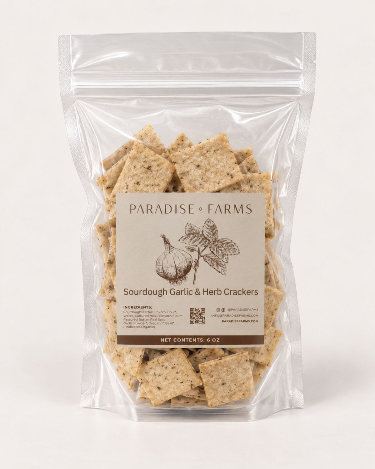 Sourdough Garlic & Herb Crackers