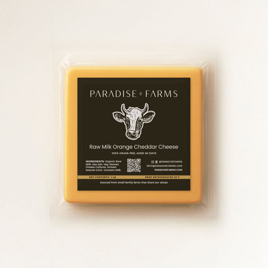 Raw Milk Orange Cheddar Cheese 1 lb